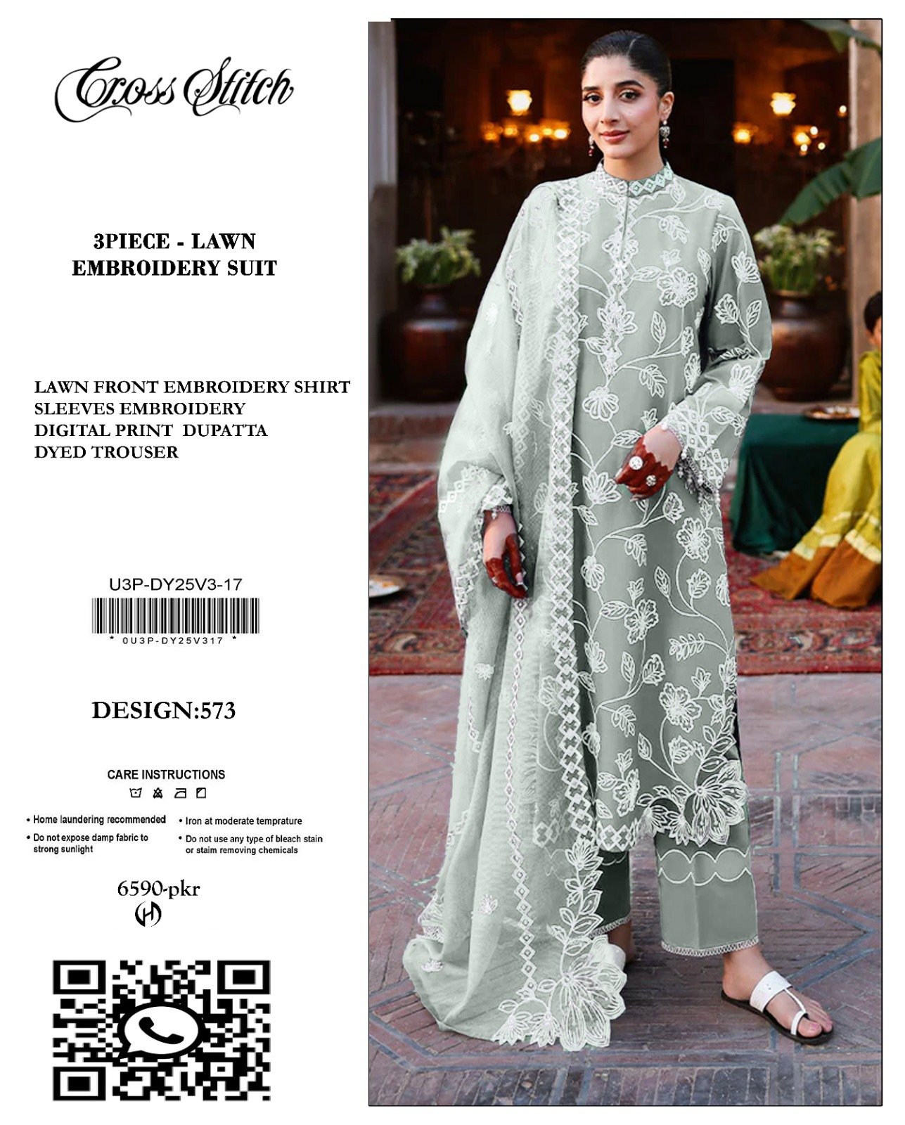 3PC Heavy Embroidery Suit (Unstitiched)