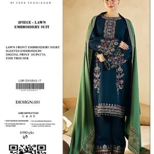 3PC Heavy Embroidery Suit (Unstitiched)