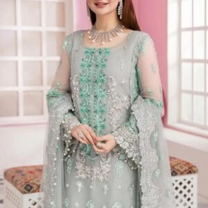 3PC Heavy Embroidery Suit (Unstitched )