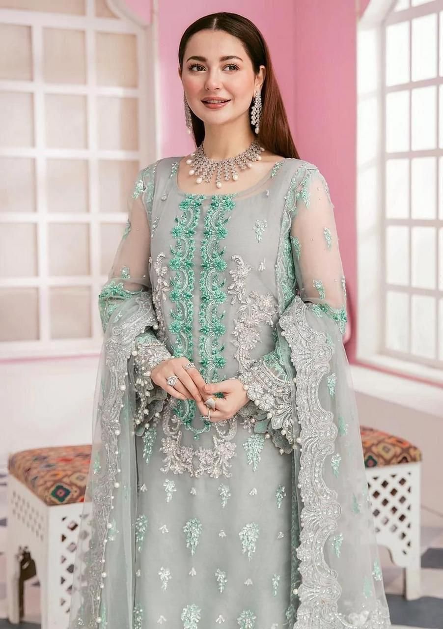 3PC Heavy Embroidery Suit (Unstitched )