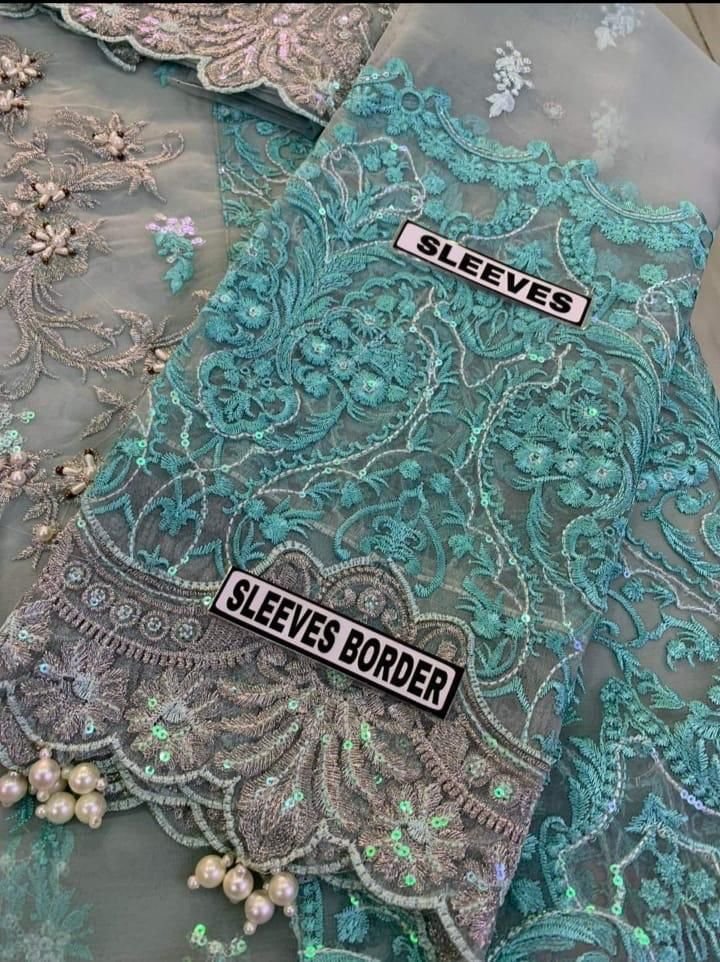 3PC Heavy Embroidery Suit (Unstitched ) - Image 6