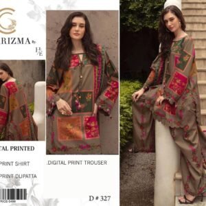 3Pc Digital Printed Suit (Unstitched)
