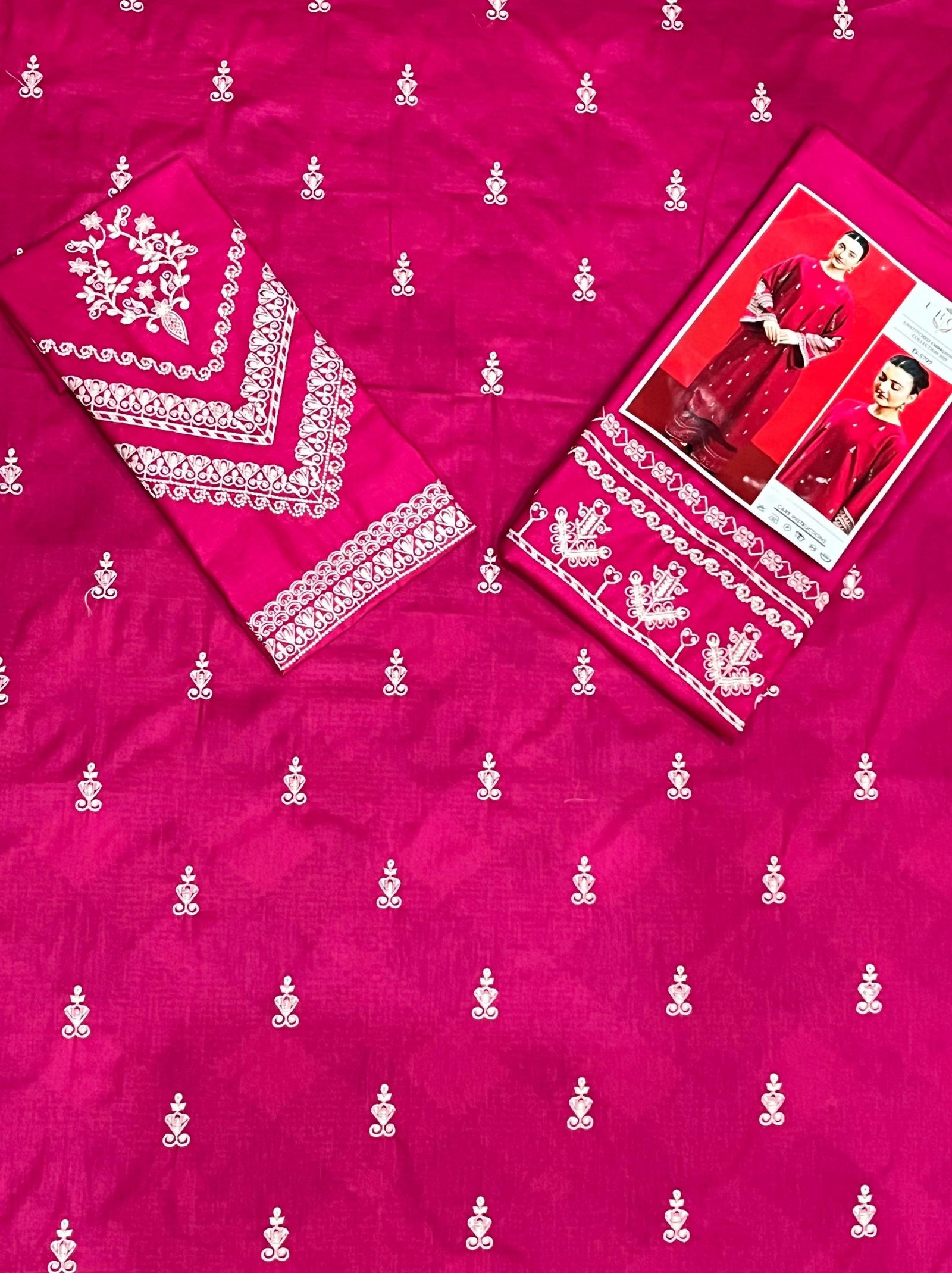 2Pc Heavy Embroidery Summer Collection ( Unstitched ) - Image 8