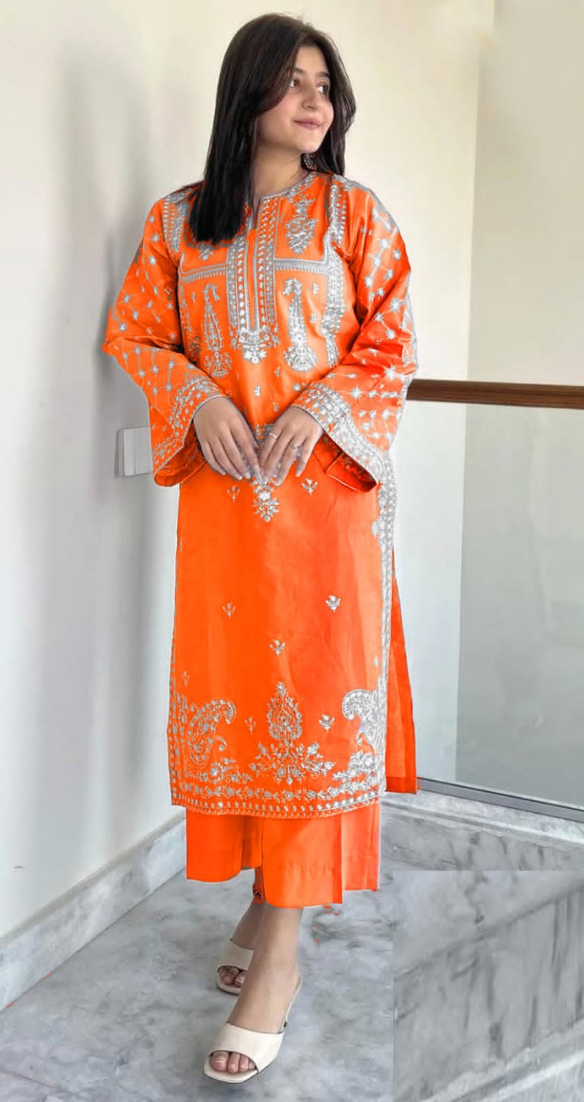 2Pc Fully Embroidered Summer Lawn (Unstitched ) - Image 4