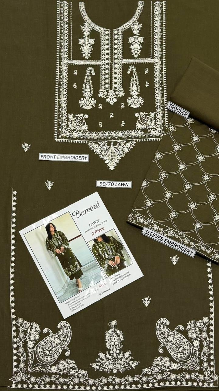 2Pc Fully Embroidered Summer Lawn (Unstitched ) - Image 3