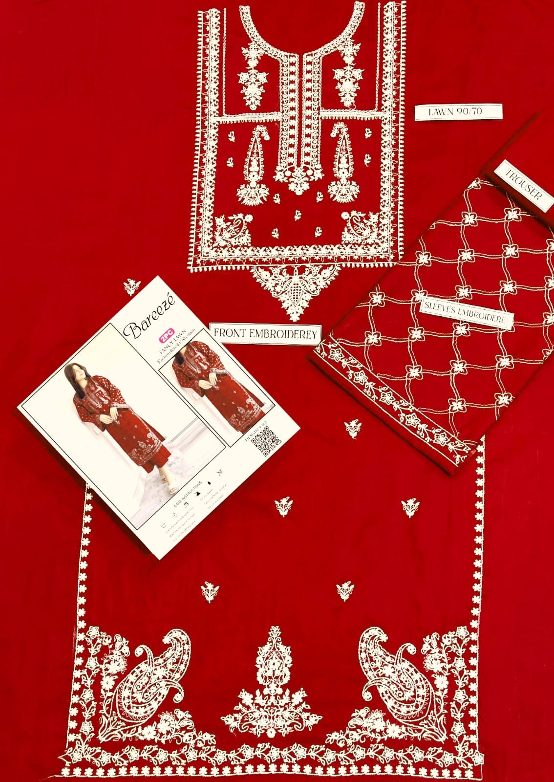 2Pc Fully Embroidered Summer Lawn (Unstitched ) - Image 7