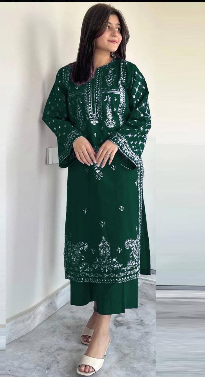 2Pc Fully Embroidered Summer Lawn (Unstitched ) - Image 10