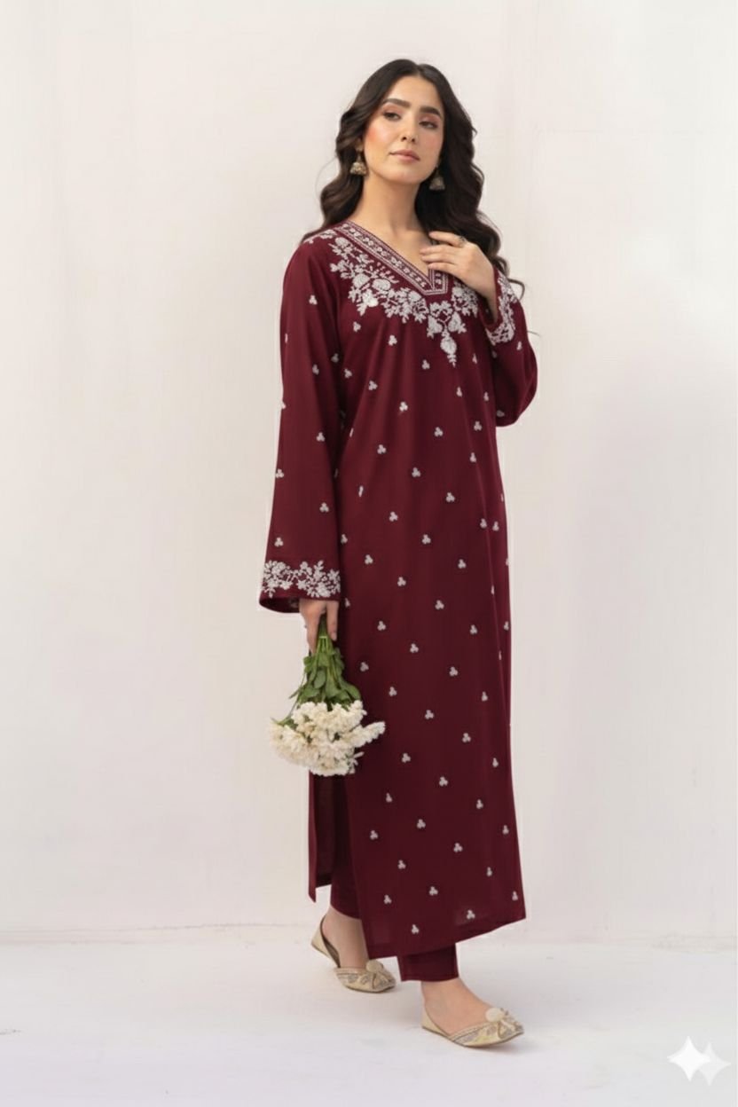 2Pc Fully Embroidered Summer Lawn (Unstitched ) - Image 4