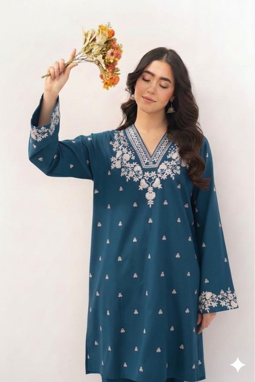 2Pc Fully Embroidered Summer Lawn (Unstitched ) - Image 12