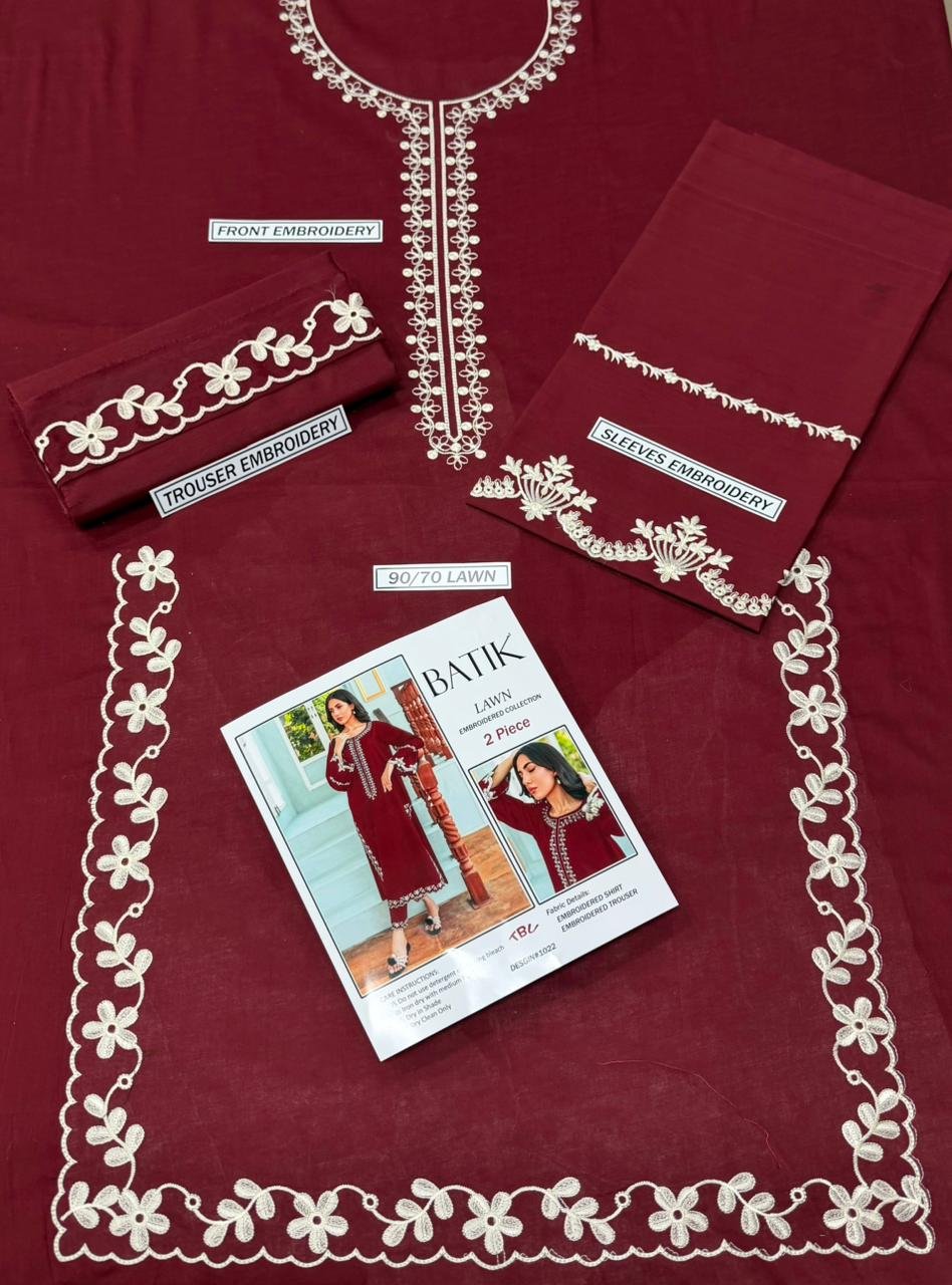 2Pc Fully Embroidered Summer Lawn (Unstitched ) - Image 4