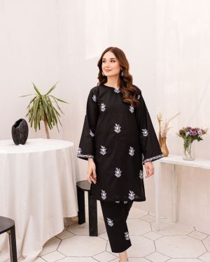2Pc Fully Embroidered Summer  Lawn (Unstitched )