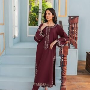 2Pc Fully Embroidered Summer Lawn (Unstitched )