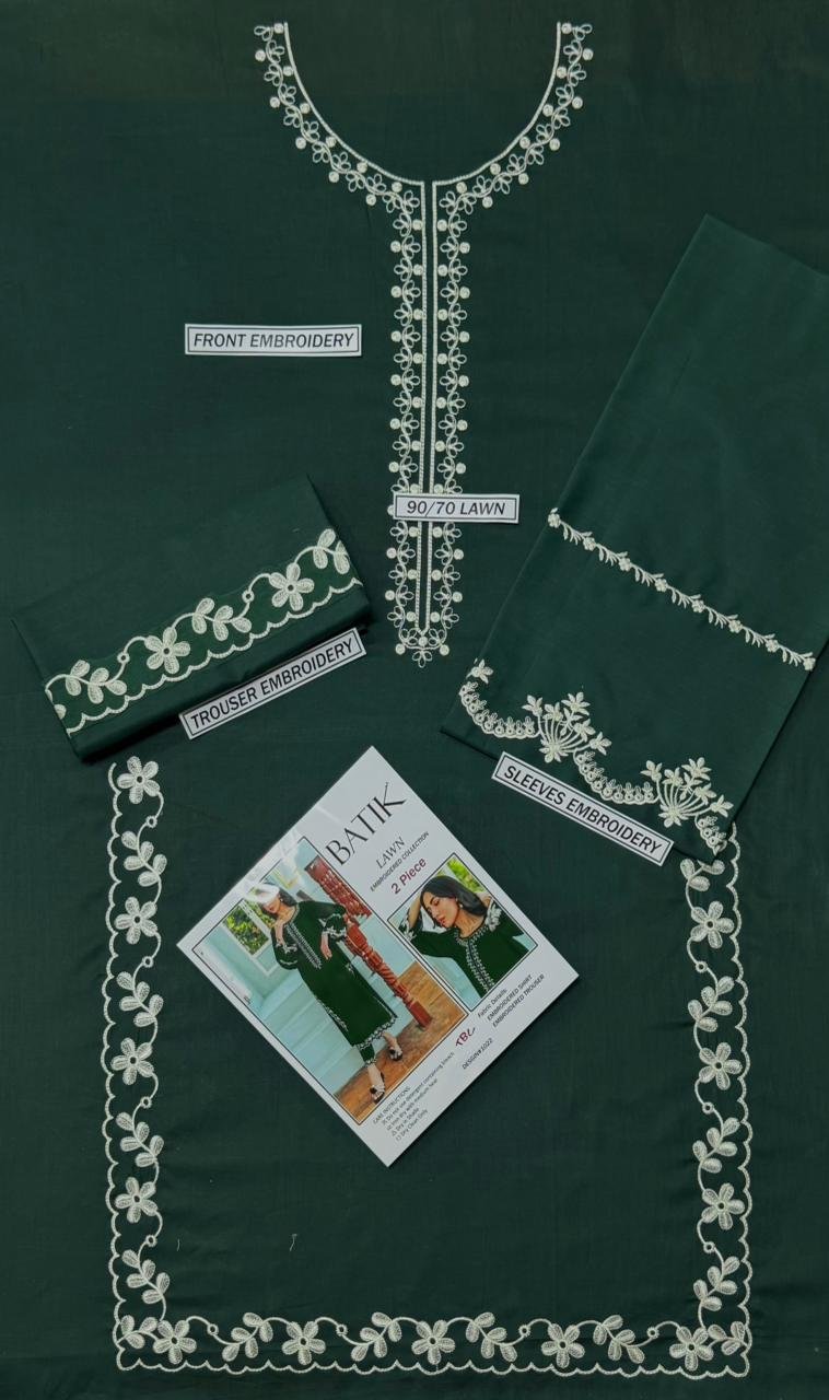2Pc Fully Embroidered Summer Lawn (Unstitched ) - Image 7