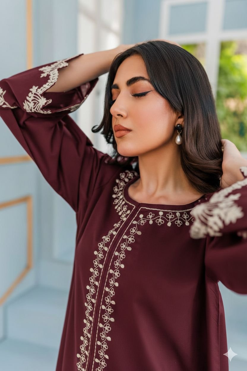 2Pc Fully Embroidered Summer Lawn (Unstitched ) - Image 3