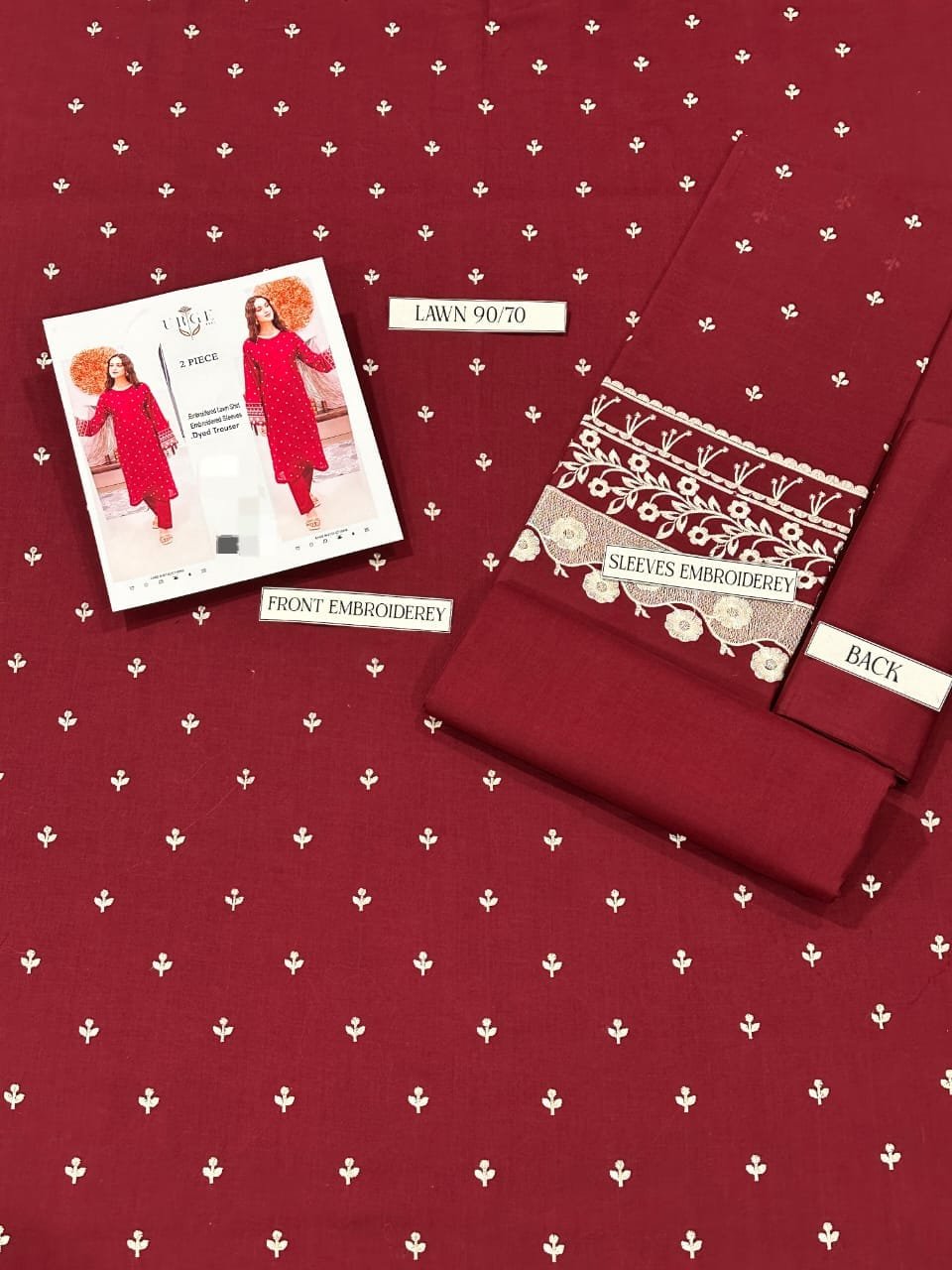 2Pc Fully Embroidered Summer Lawn (Unstitched ) - Image 4