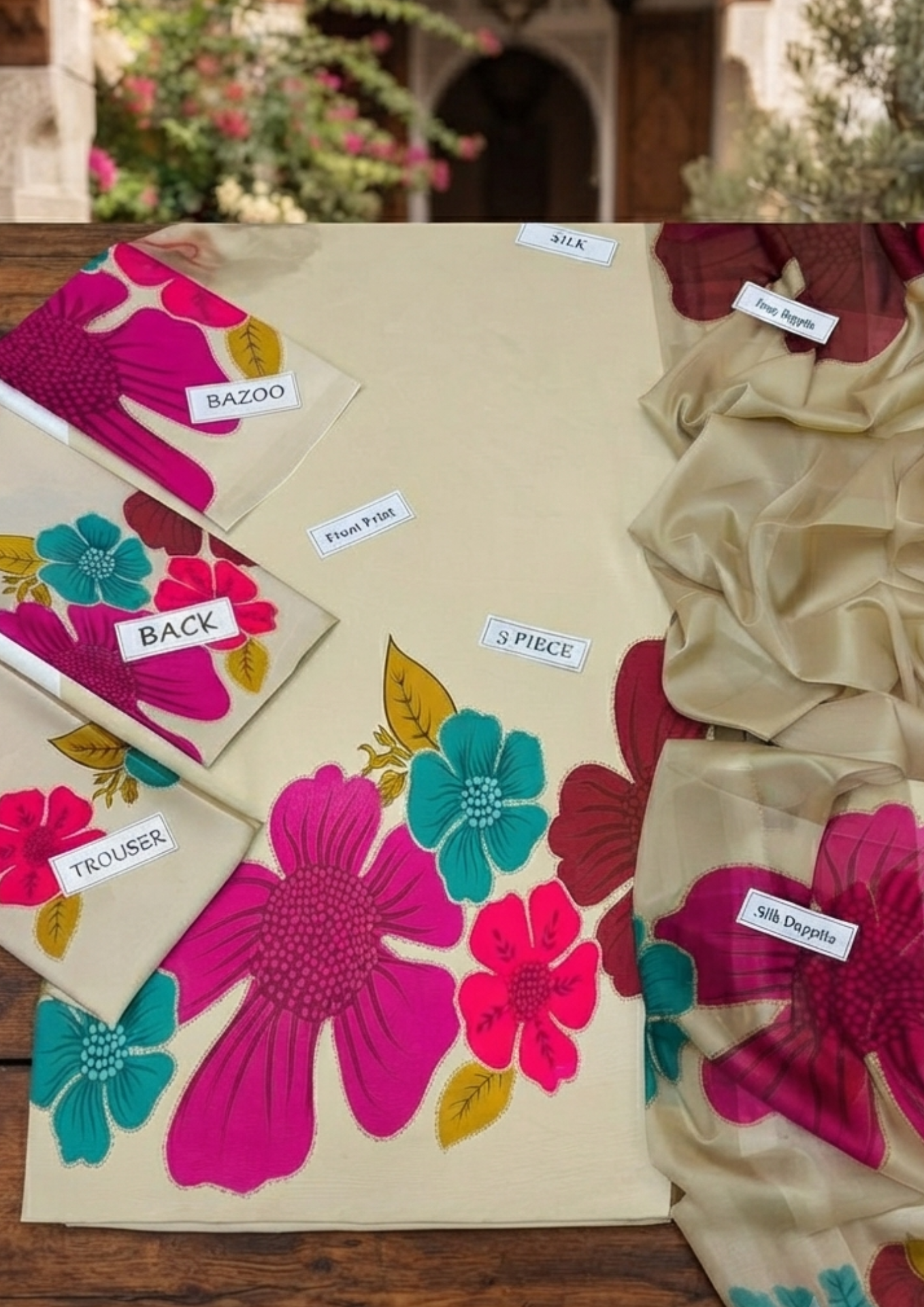 3pc Silk Unstitiched Suit - Image 4
