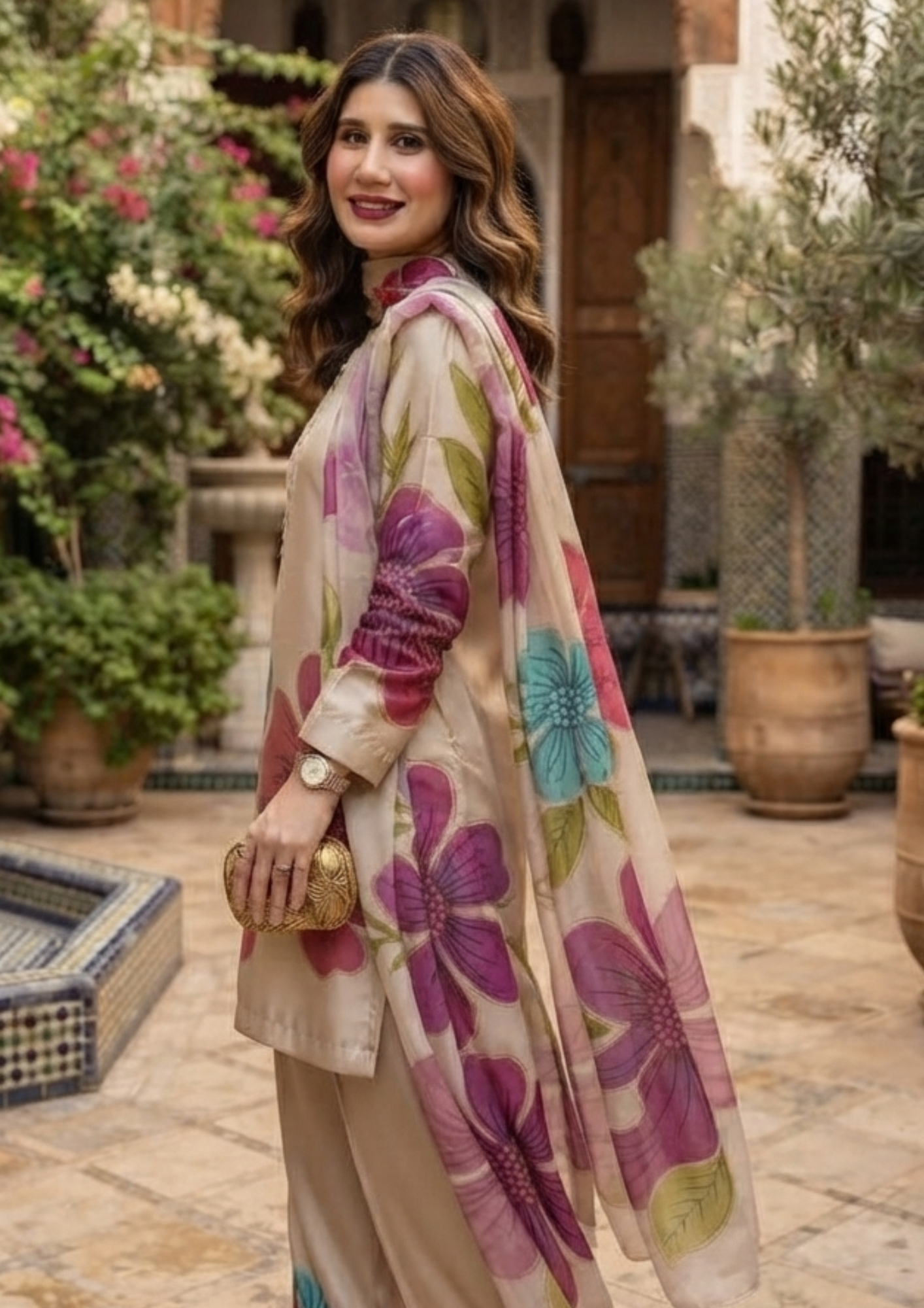 3pc Silk Unstitiched Suit - Image 3