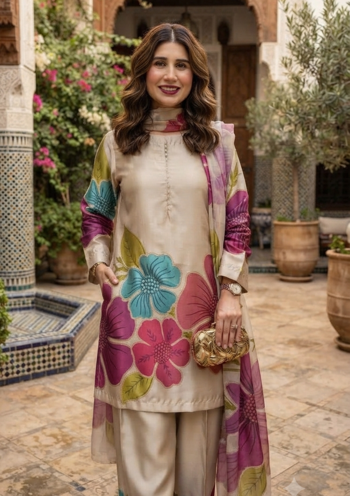 3pc Silk Unstitiched Suit