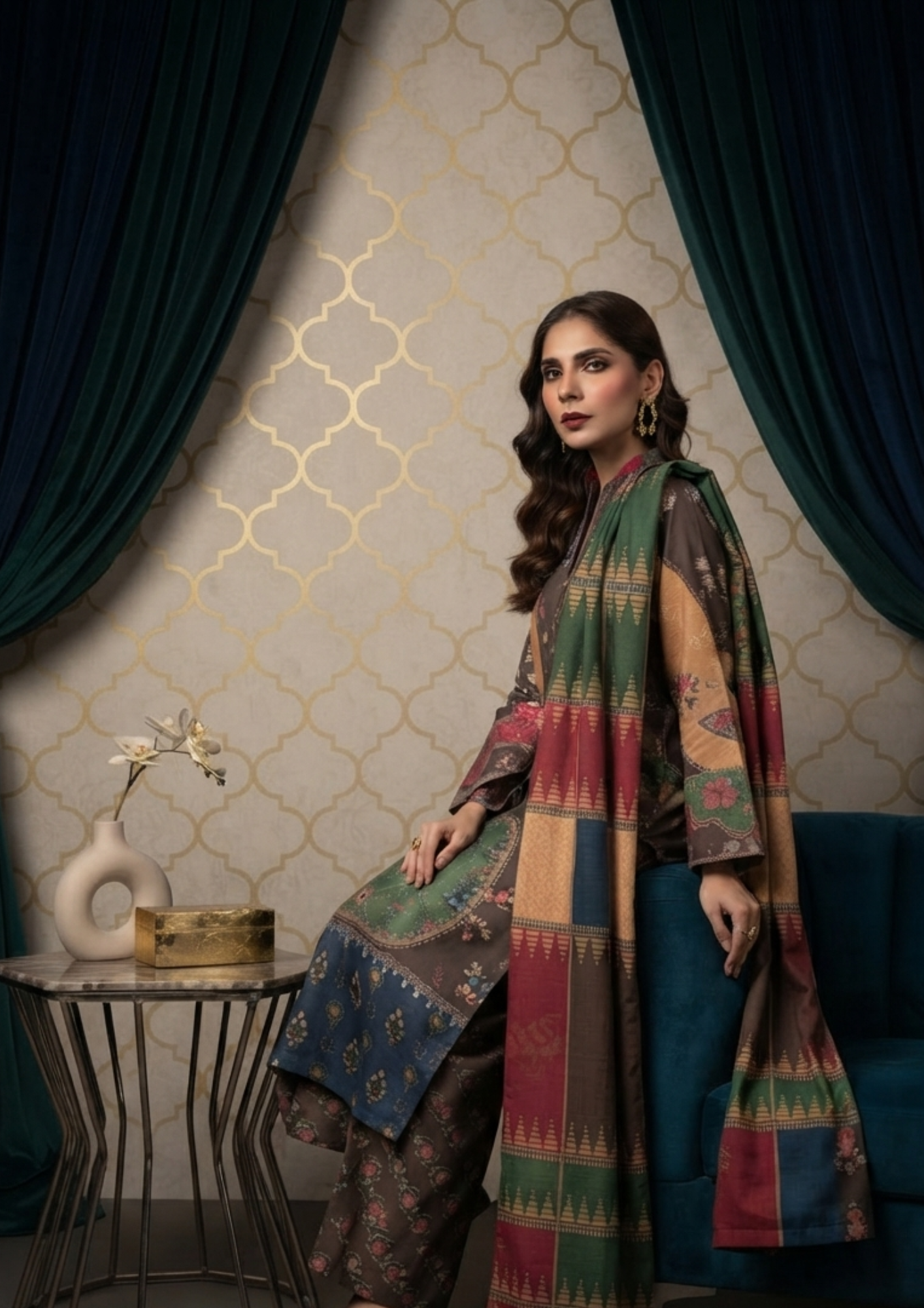 3pc Silk Unstitiched Suit - Image 3