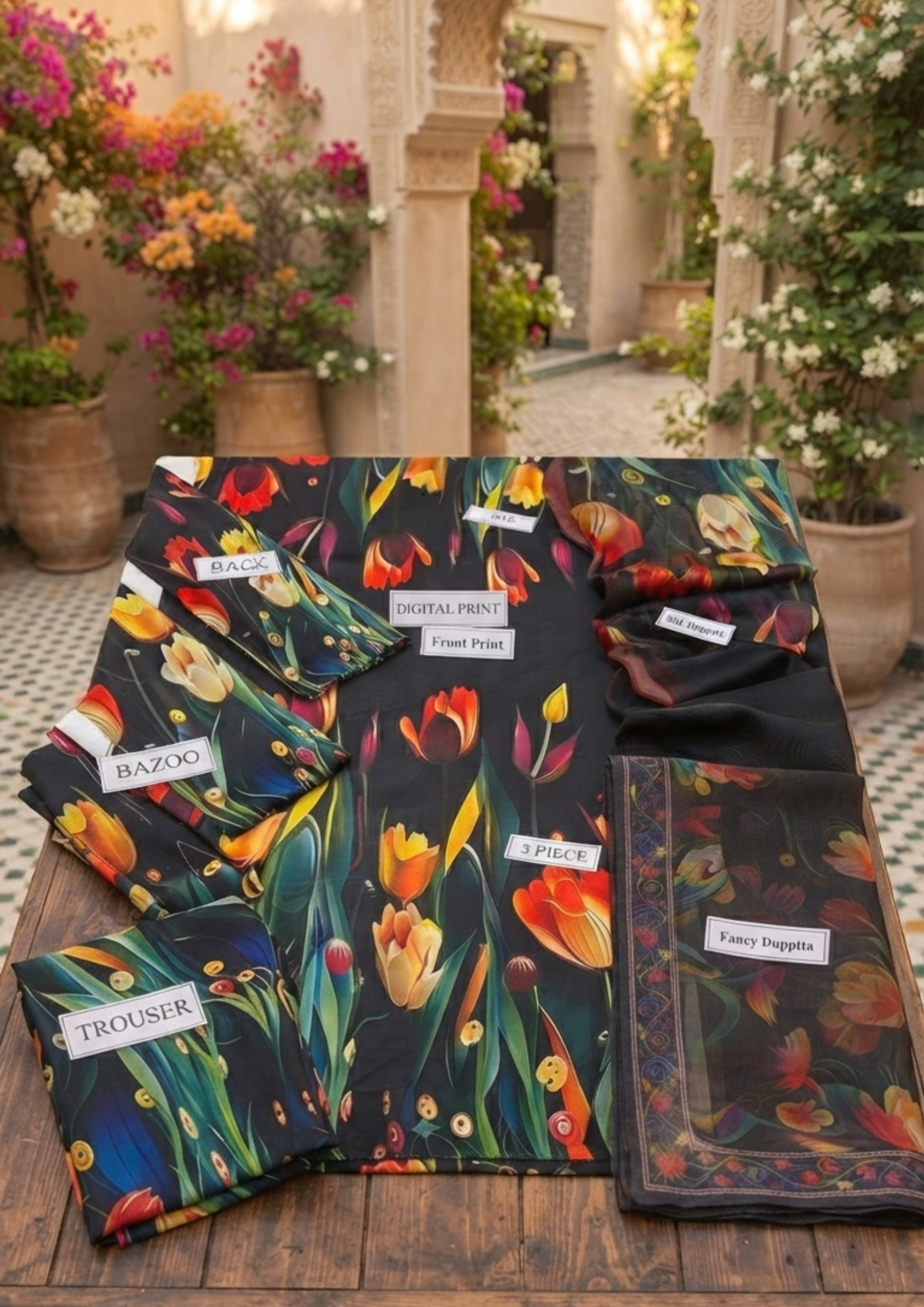3pc Silk Unstitiched Suit - Image 7