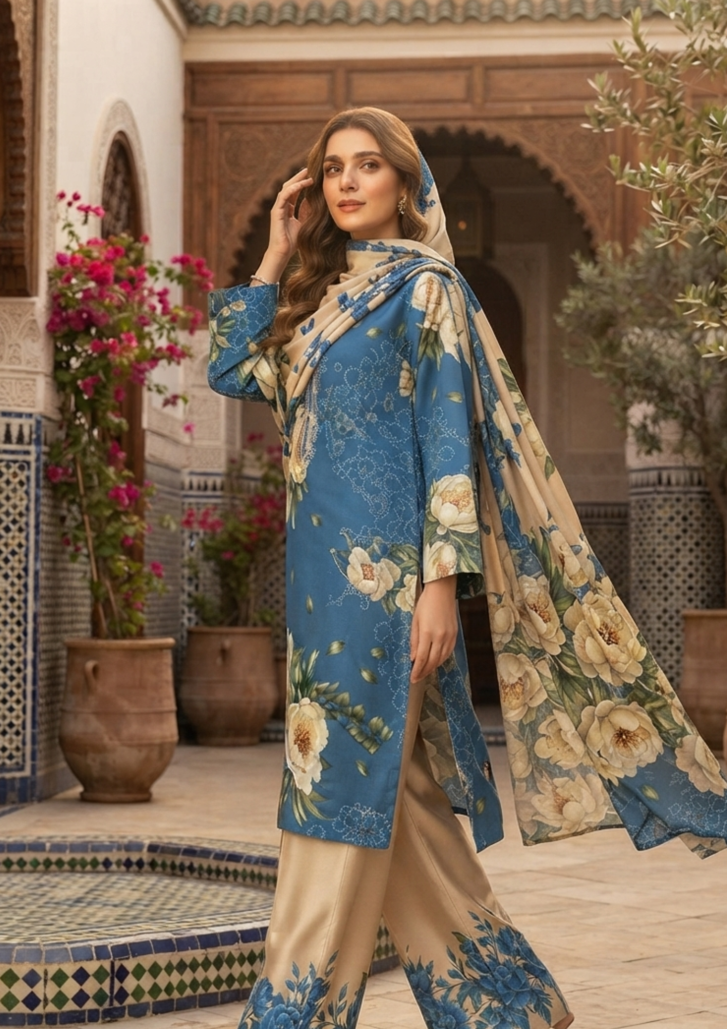 3pc Silk Unstitiched Suit - Image 3