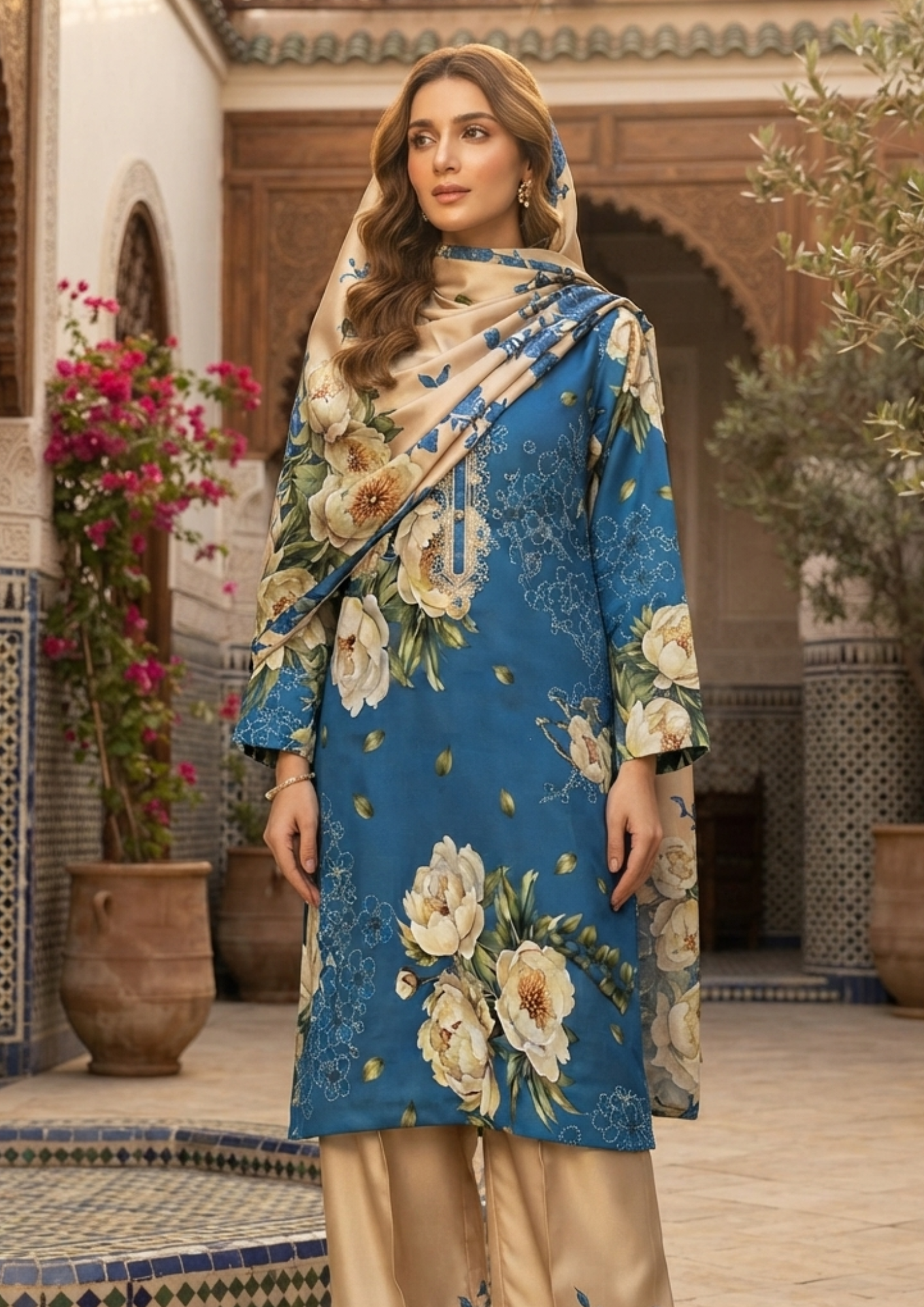3pc Silk Unstitiched Suit