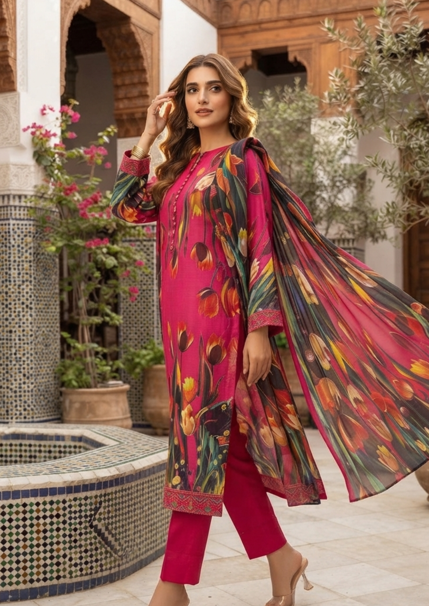 3pc Silk Unstitiched Suit - Image 9